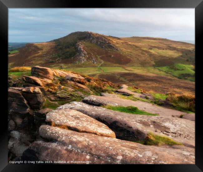 The Roaches and Hen Cloud, Early Morning Light. Framed Print by Craig Yates