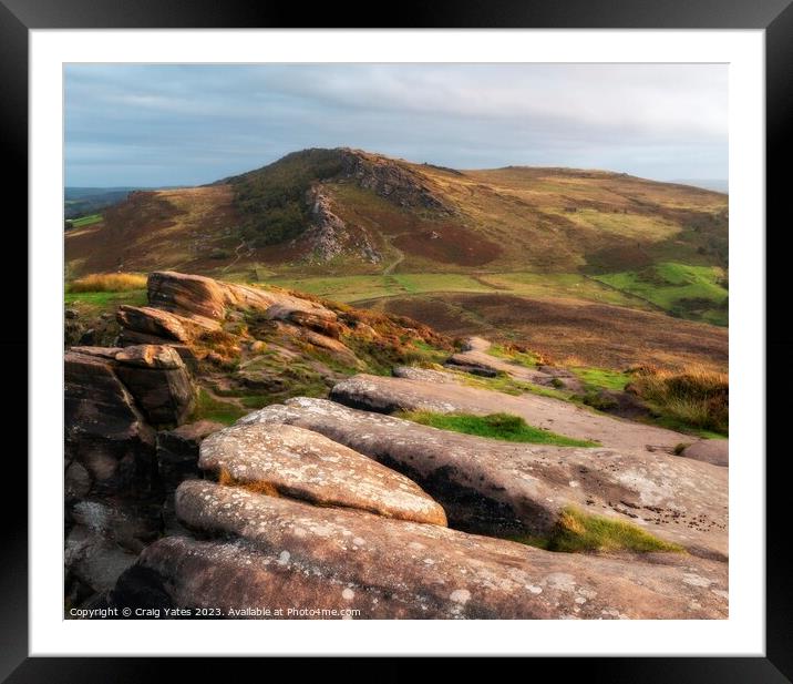 The Roaches and Hen Cloud, Early Morning Light. Framed Mounted Print by Craig Yates