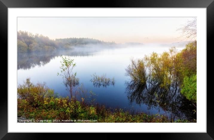 Reservoir Morning Mist. Framed Mounted Print by Craig Yates