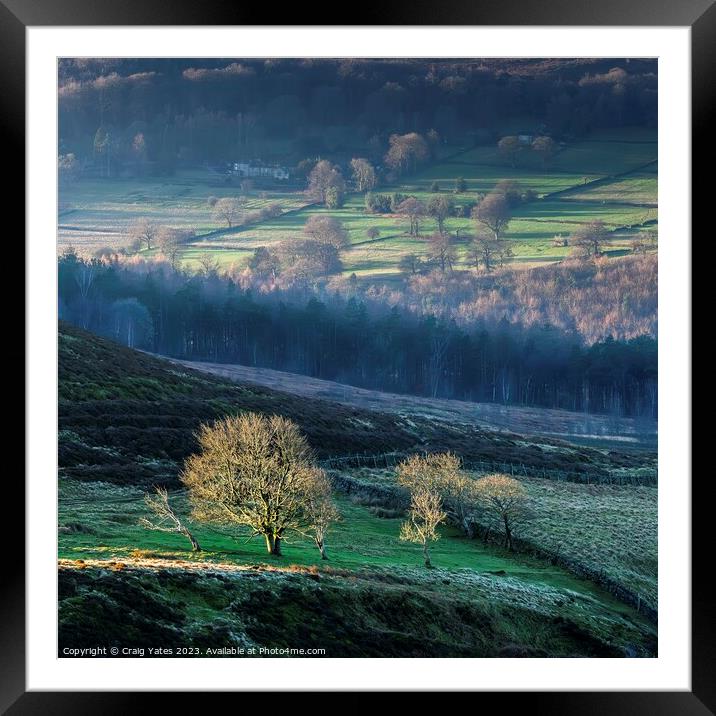 Peak District Morning Landscape Light Derbyshire. Framed Mounted Print by Craig Yates