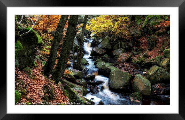 Autumn in Padley Gorge Peak District. Framed Mounted Print by Craig Yates