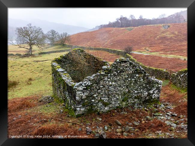 RYDAL WATER DERELICT BARN LAKE DISTRICT Framed Print by Craig Yates