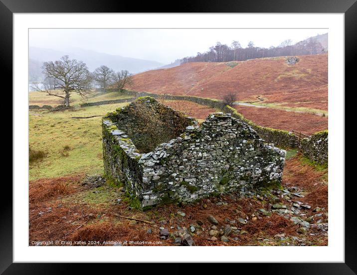 RYDAL WATER DERELICT BARN LAKE DISTRICT Framed Mounted Print by Craig Yates