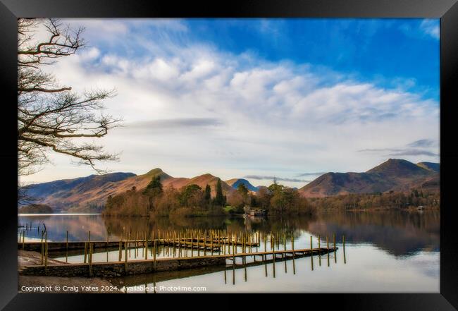 Derwent Water Boat Jetties Lake District Framed Print by Craig Yates