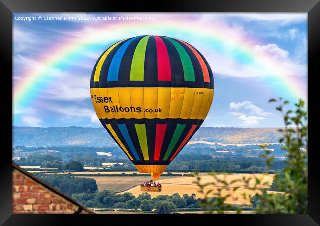Rainbow Ballon Framed Print by Stephen Pimm