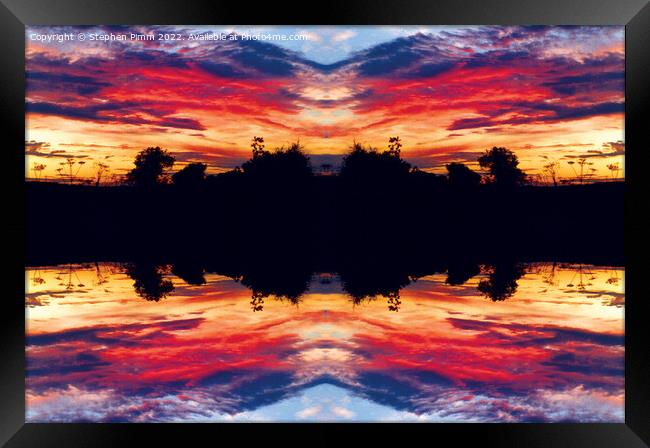 Sunset Flipped Mirrored  Framed Print by Stephen Pimm