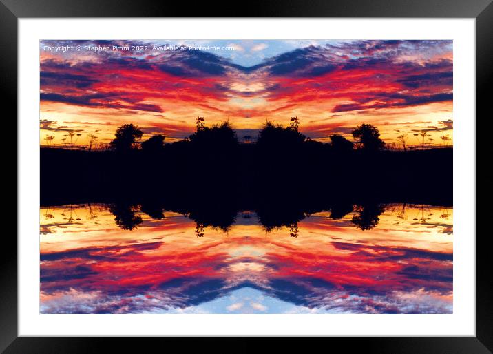 Sunset Flipped Mirrored  Framed Mounted Print by Stephen Pimm