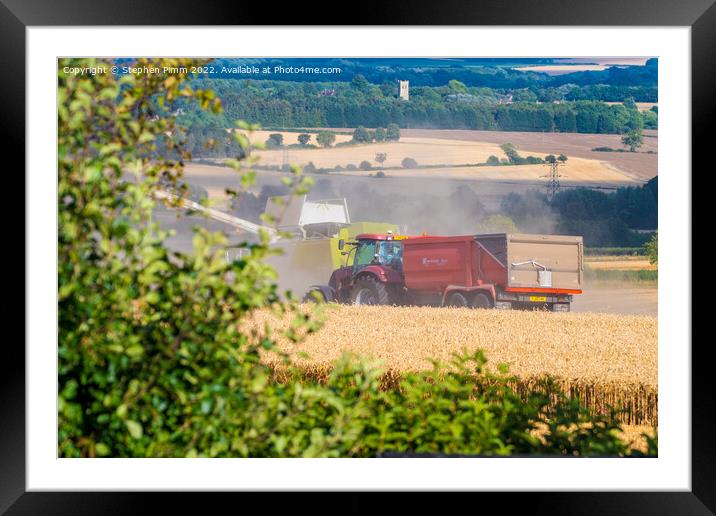 Harvest Field View Framed Mounted Print by Stephen Pimm