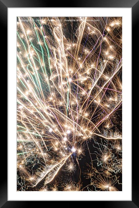 Fireworks Close Up Framed Mounted Print by Stephen Pimm