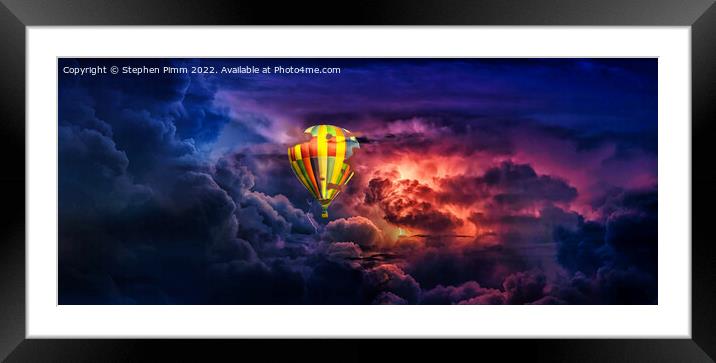 Ballon in the Clouds Framed Mounted Print by Stephen Pimm