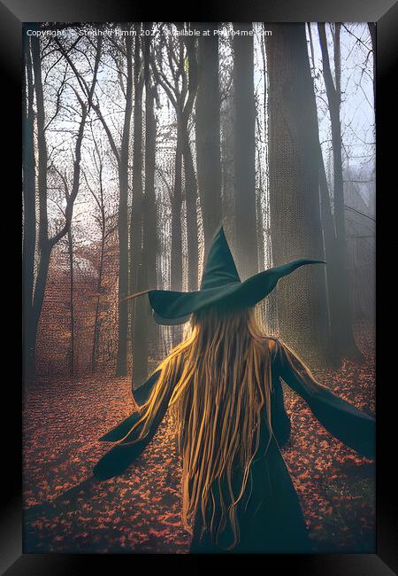 AI Witch in the woods Framed Print by Stephen Pimm