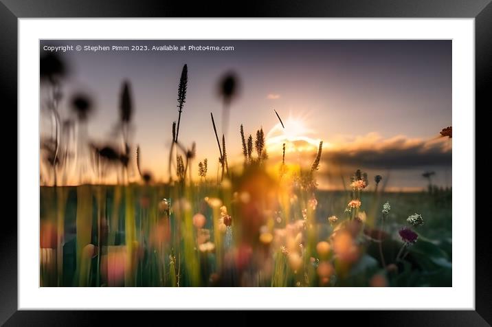 Wild Flower Meadow Framed Mounted Print by Stephen Pimm