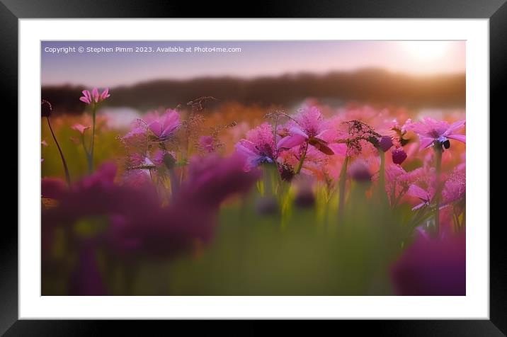 Wild Flower Meadow Framed Mounted Print by Stephen Pimm