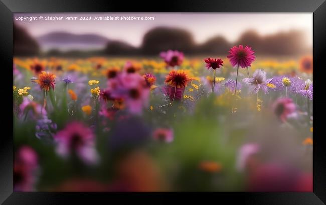 Wild Flower Meadow Framed Print by Stephen Pimm