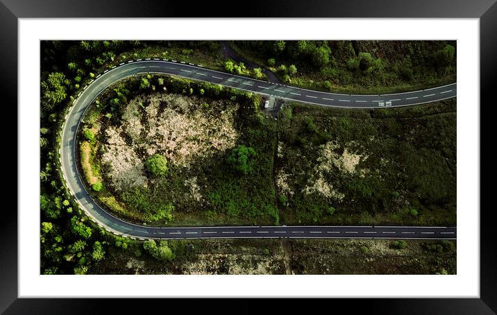 Switchback road Framed Mounted Print by Glenn Booth