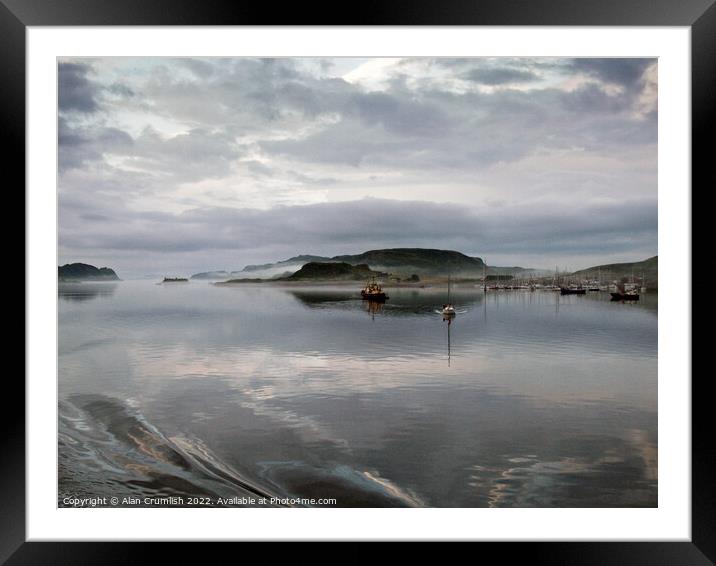 Passing Mull on Oban Ferry at daybreak Framed Mounted Print by Alan Crumlish