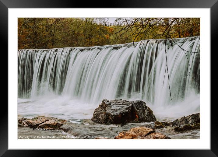 Waterall on the Auvezère river in Savignac Ledrier Framed Mounted Print by Rachel Goodinson