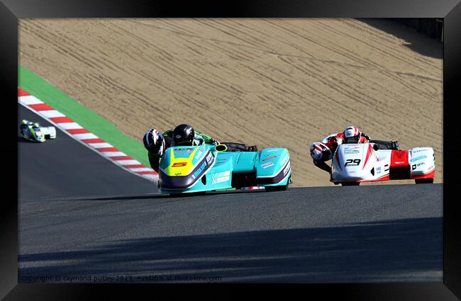 Molson Group Sidecars Racing Framed Print by Ray Putley