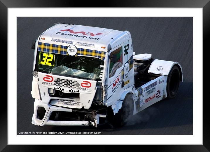 British Truck Racing Framed Mounted Print by Ray Putley