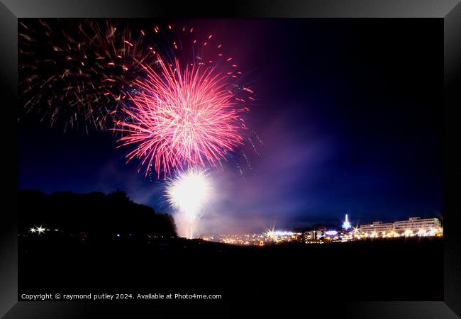 Fireworks Framed Print by Ray Putley