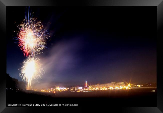 Fireworks Framed Print by Ray Putley