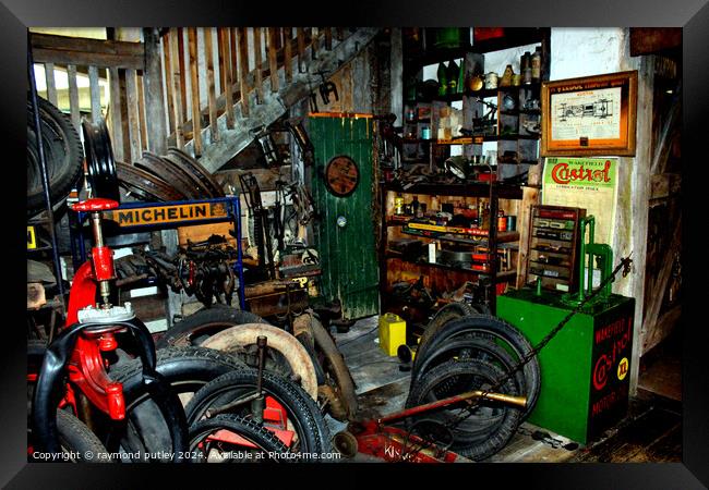 Tyre Repair Workshop Framed Print by Ray Putley