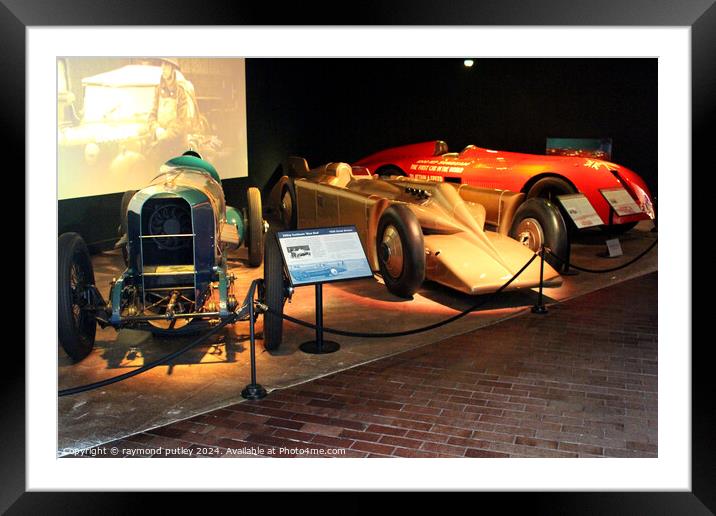 Land Speed Record Vehicles Framed Mounted Print by Ray Putley