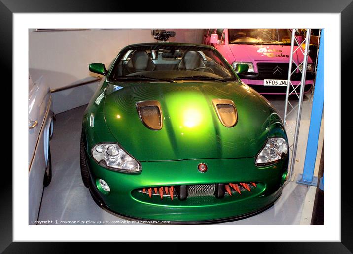 2002 Jaguar XKR Convertible James Bond Car Framed Mounted Print by Ray Putley