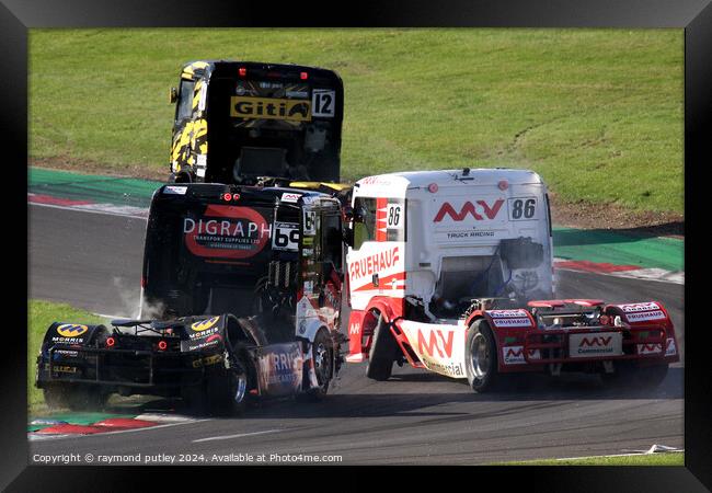 British Truck Racing. Framed Print by Ray Putley