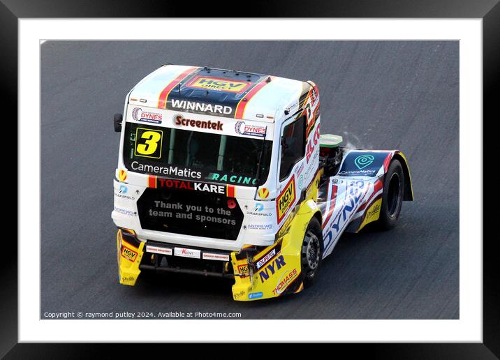 British Truck Racing. Framed Mounted Print by Ray Putley