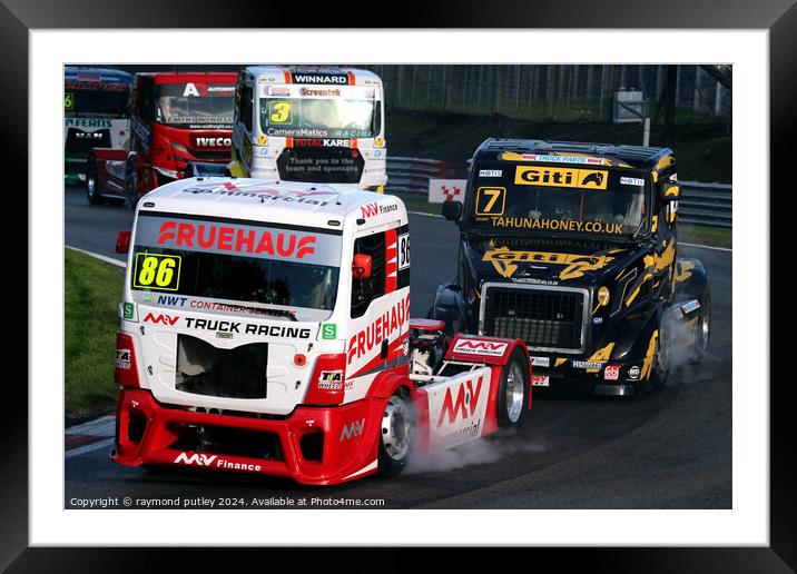 British Truck Racing. Framed Mounted Print by Ray Putley