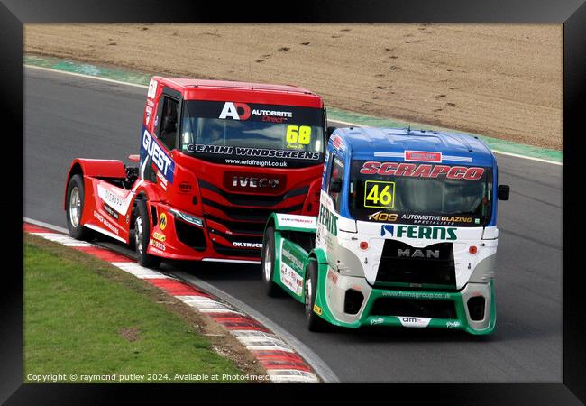 British Truck Racing. Framed Print by Ray Putley