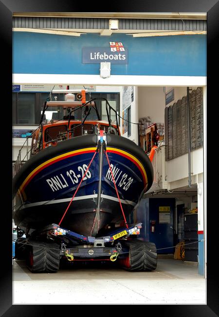 Hastings Seafront - RNLI Lifeboat Station. Framed Print by Ray Putley