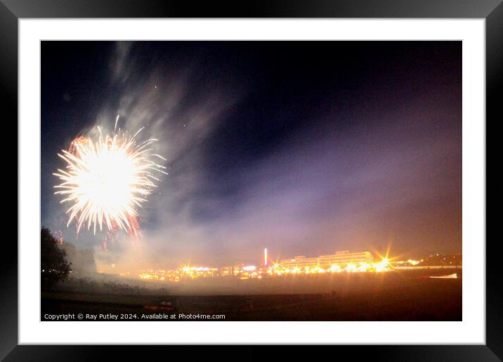 Fireworks. Framed Mounted Print by Ray Putley