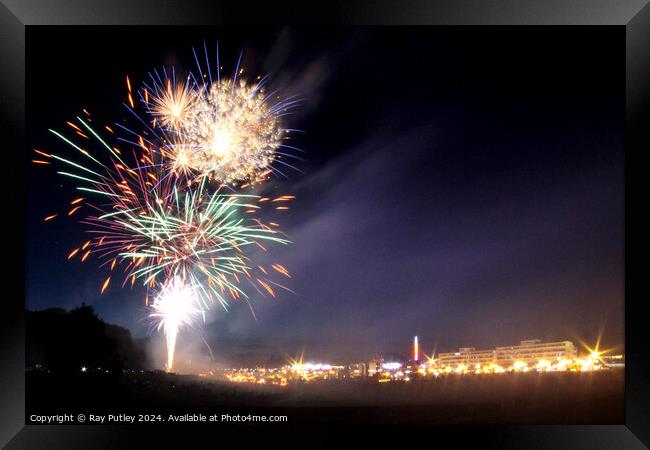 Fireworks. Framed Print by Ray Putley