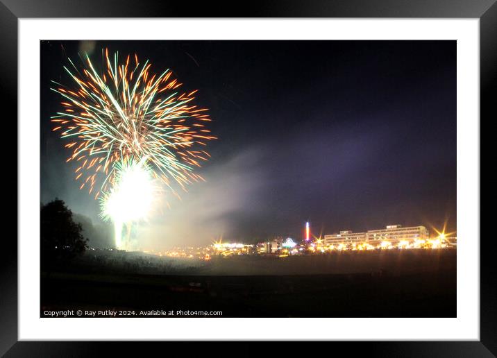 Fireworks. Framed Mounted Print by Ray Putley