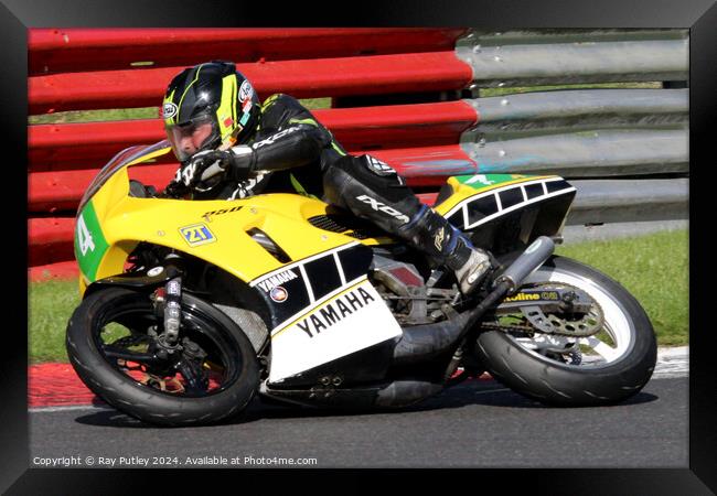 Yamaha Past Masters  - Yamaha TZR250 Racing. Framed Print by Ray Putley