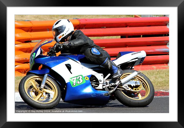 Yamaha Past Masters  - Yamaha TZR250 Racing. Framed Mounted Print by Ray Putley