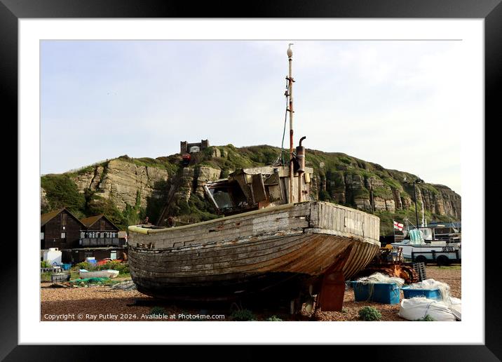 Fishing Boats - Hastings Framed Mounted Print by Ray Putley