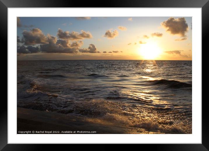 High tide sunset Framed Mounted Print by Rachel Royal