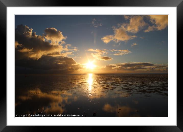 Glorious reflections at sunset in Norfolk  Framed Mounted Print by Rachel Royal