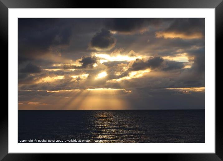 Spectacular Sunset rays Framed Mounted Print by Rachel Royal