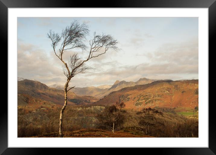 Majestic View of the Langdale Pikes Framed Mounted Print by Richard North