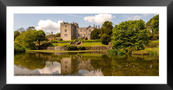 Majestic Sizergh Castle reflecting on the Lake Framed Mounted Print by Richard North