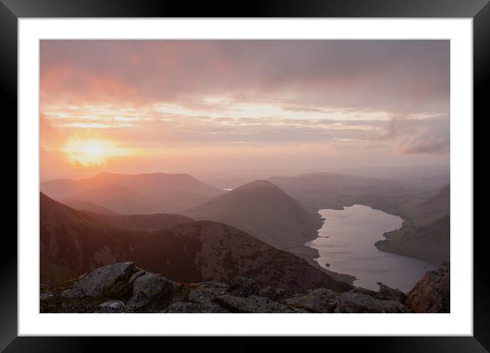 Crummock Water Sunset Framed Mounted Print by Richard North