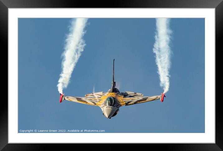 F-16 Fighter Falcon Framed Mounted Print by Leanne Green