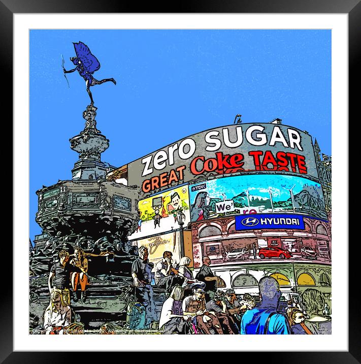 View at Piccadilly Circus London Framed Mounted Print by Jeff Laurents