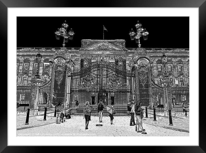 View at Buckingham Palace Gates, London Framed Mounted Print by Jeff Laurents