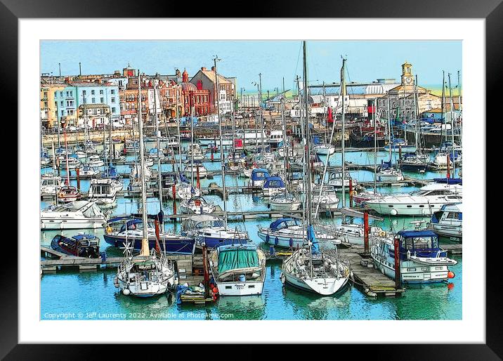 Boats, Ramsgate Royal Harbour Framed Mounted Print by Jeff Laurents