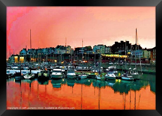Sunset at Ramsgate Royal Harbour Framed Print by Jeff Laurents